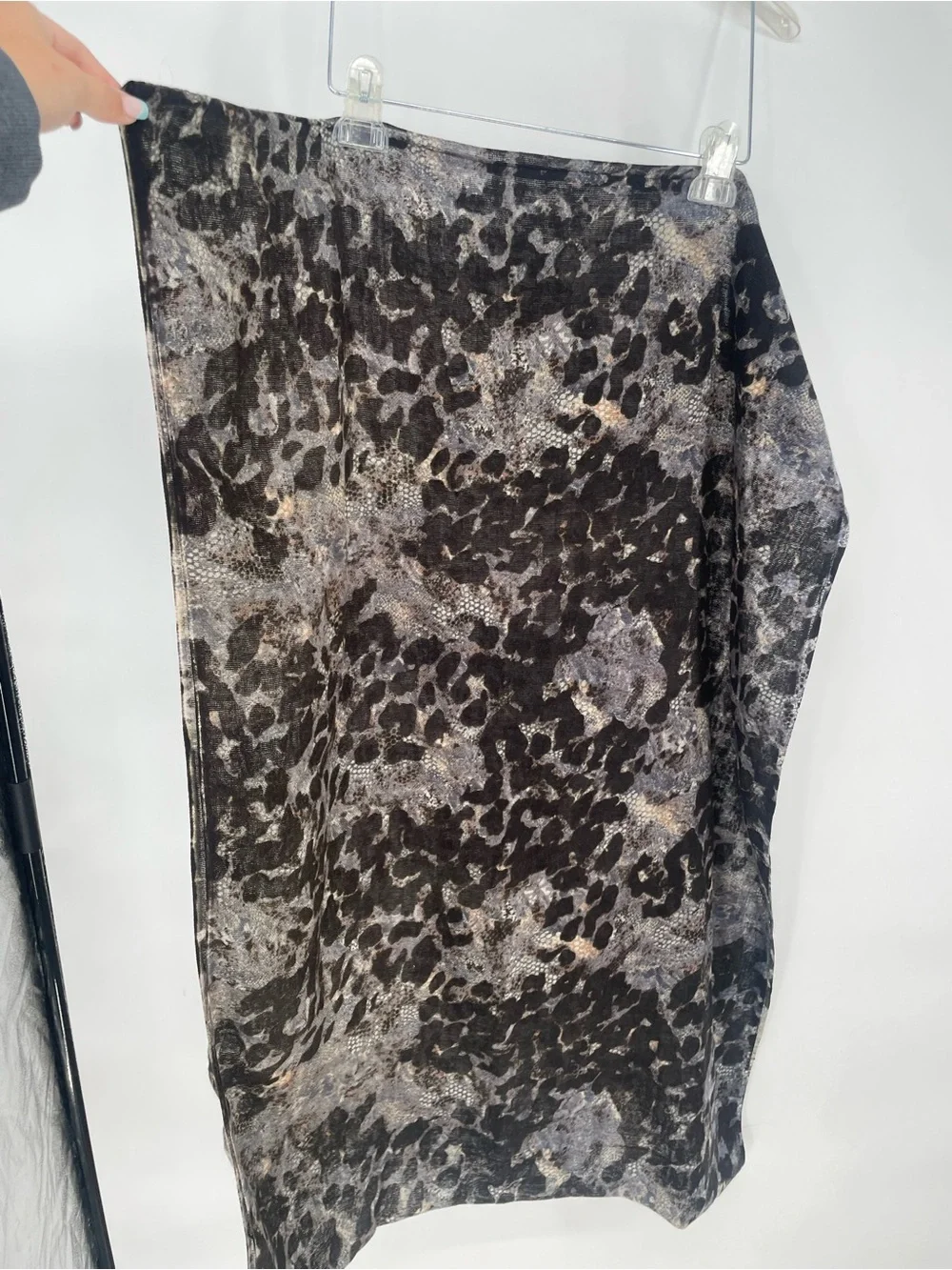 Animal Print Gray Brown Silence + Noise Soft Oversized Tube Scarf Circle Scarf